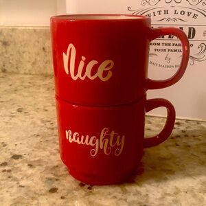 Holiday Mugs. Naughty Nice never used